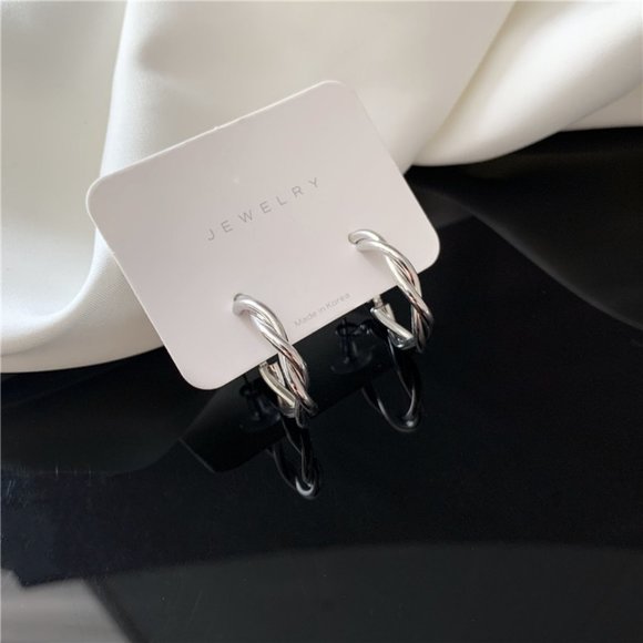 Twisted Braid Wire Metal Earrings - Picture 14 of 16